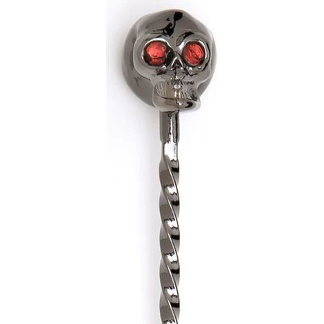 Cuillère cocktail SKULL - Gun Metal - 33cm