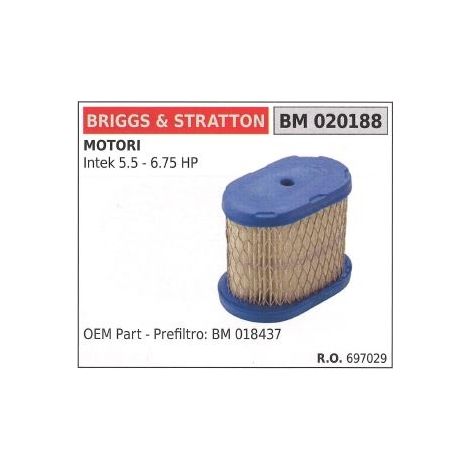BRIGGS&STRATTON filtro de aire cortacésped cortacésped intek 5.5 6.75hp