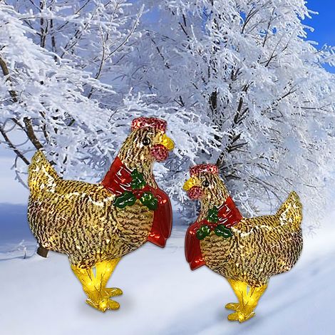 Weihnachtsdekoration für Garten und Terrasse: Schal, Hühnerfigur, große Größe (1/5)