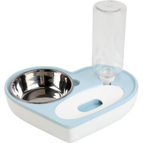 Bol d'eau et de nourriture en forme de coeur pour chien et chat, double bol pour chien pour chat Distributeur d'eau automatique pour animaux de compagnie Bol d'alimentation amovible pour chat et chien (1/4)