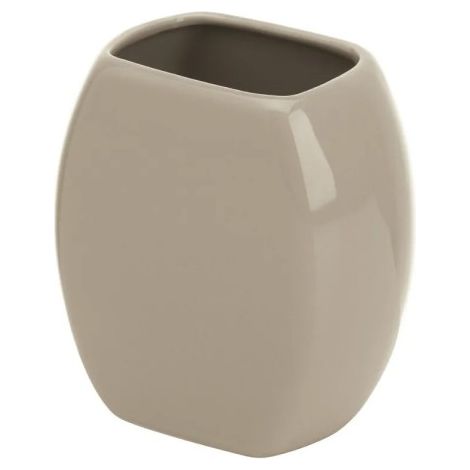 Porta spazzolino in ceramica tortora Linea Parigi Feridras