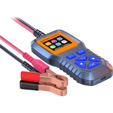 Testeur de Batterie 12V 24V K1S – Analyseur CCA SOH SOC Résistance Interne, Écran LCD Couleur Français, Plomb AGM Lithium, Voiture Moto Camion 3-200Ah