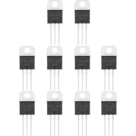 10 Pcs Bidirectional Thyristor BTA16-800B TO-220 800V 16A (1/5)