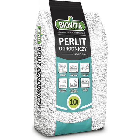 BIO2 biovita perlite horticole 10L, agent ameublissant naturel, additif pour substrat (1/4)