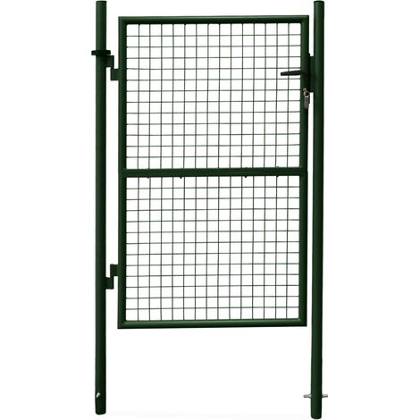 Sweeek – Portillon en acier galvanisé 150x87cm – Double sens d'ouverture – Serrure avec 3 clés – Résistant à la rouille pour sécurité durable
