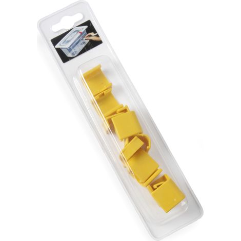 Clip per contenitori alimentari Haccp, 12 pezzi - gialle (1/4)