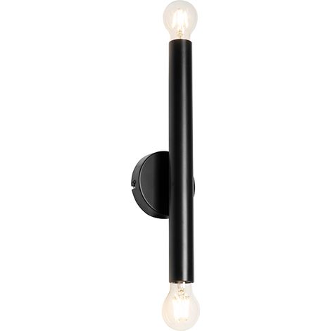 Art Deco Wall Light Black 2-Light - Tubi