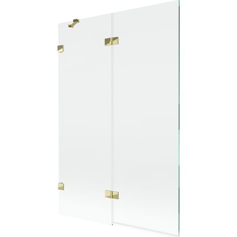 Mexen Lunar Duschwand, 2-türig, links, 120 x 150 cm, transparent, gold - 897-120-100-50-00-L (1/5)