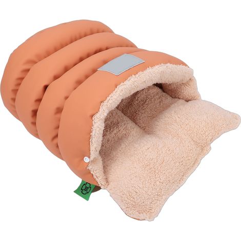 Lit semi-fermé pour chat, maison confortable en coton PP avec coussin amovible pour animalerie à domicile S (1/5)