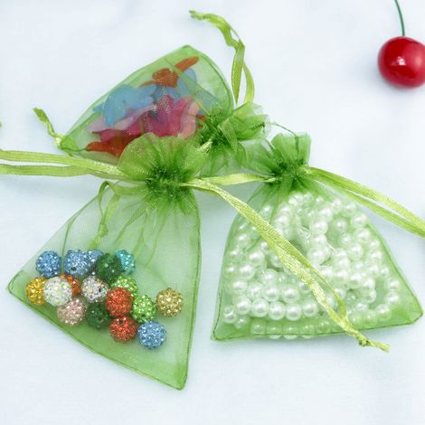 Sac Organza avec Cordon,100 Pièces Pochette Organza,Sachets Pochettes Cadeau en Organza Sac à Bijoux Sachets pour Lavande Bonbons 1015cm (1/5)
