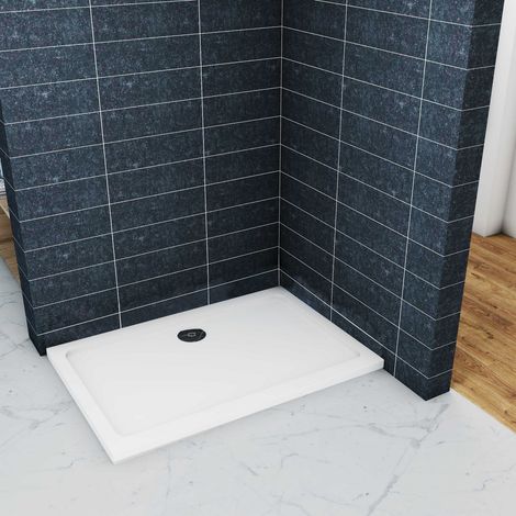 Océan Receveur De Douche L.140 x l.90cm Extraplat Blanc Avec Le Bonde De Douche Et Le Siphon (1/5)