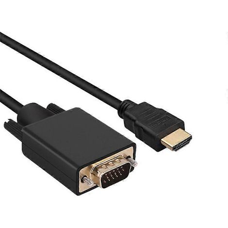 Câble adaptateur WG146 HDMI vers VGA 1080p pour moniteur d'ordinateur, longueur : 1,8 mètre (1/4)
