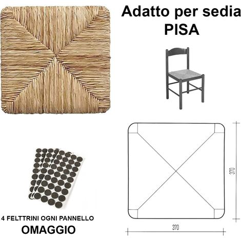 Sedili ricambio paglia  901  sedile seduta ricambio per sedie telaio fondo per sedie impagliate feltrini omaggio erba palustre