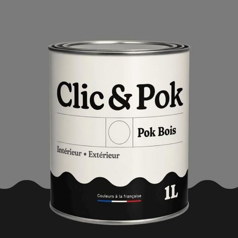 Peinture Bois Extérieur – POK BOIS - 1L - RAL 7037 - Gris poussière- Résistante aux intempéries - Ne s'écaille pas