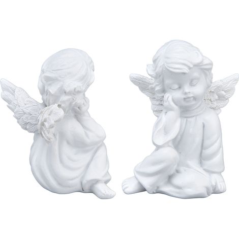 Statue de chérubin en résine synthétique, adorable figurine blanche de bébé pour décoration de fête. Statue de chérubin à droite. (1/5)