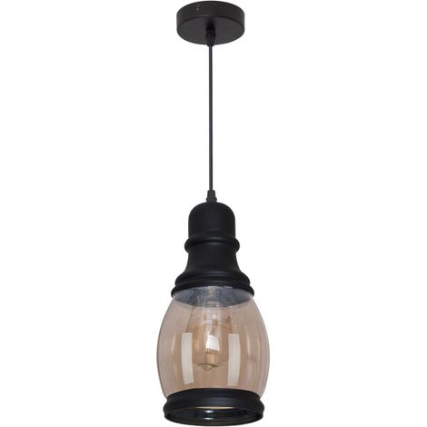 Pendente Capitolina 1xe27 h.reg.xd.14cm nero/ambra (1/2)