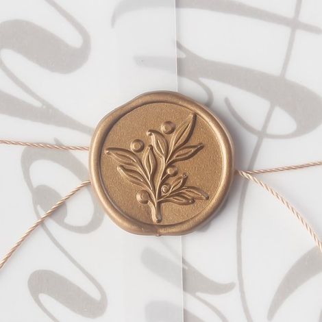 50 autocollants de cire à cacheter — Sceaux de cire autocollants style vintage — Parfaits pour les invitations de mariage, les fêtes d'anniversaire et autres célébrations, 2,6 cm, feuille de camélia - (1/5)