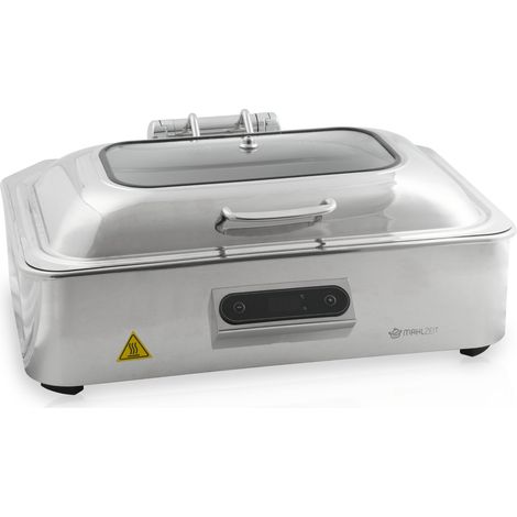 Mahlzeit Buffetwärmer, 9,5 Liter, 600 W, 220–240 V, Edelstahl Speisewärmer mit Display, Chafing Dish & Warmhalteplatte (1/5)
