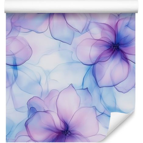 Carta da parati con inchiostro lavanda, blu e azzurro per soggiorno e camera da letto, 50x1000 cm (1/5)