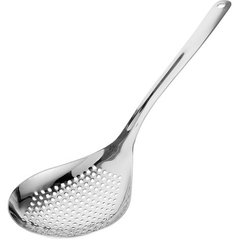 Cuillère à fente pour la cuisson Cuillère en acier inoxydable avec poignée et trou de suspension Passoire à mailles fines Cuillère à frire Passoire araignée Ustensiles de cuisine (1/5)
