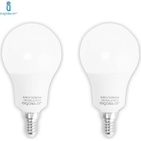 Lampadina Led E14 A60 a bulbo 9W Bianco freddo 6400K Aigostar (1/4)