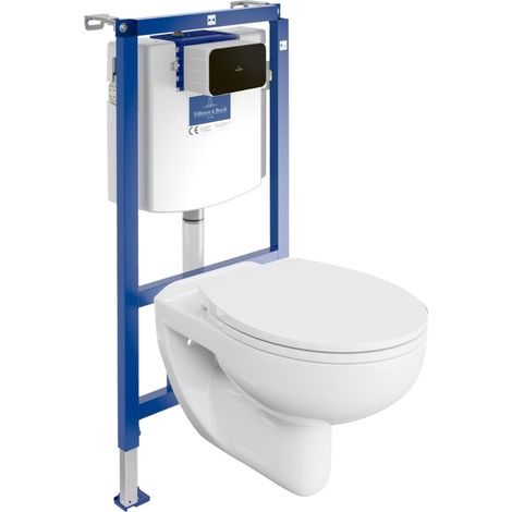VILLEROY&BOCH WC Set mit Vorwandelement, Wand-WC und Spülknopf (1/5)