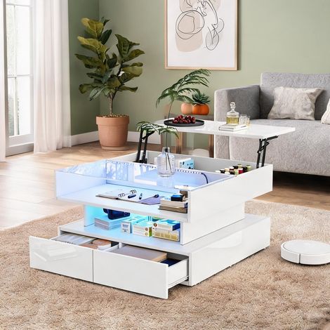 Table basse en panneau de particules 80 x 80 x 45 cm (1/5)