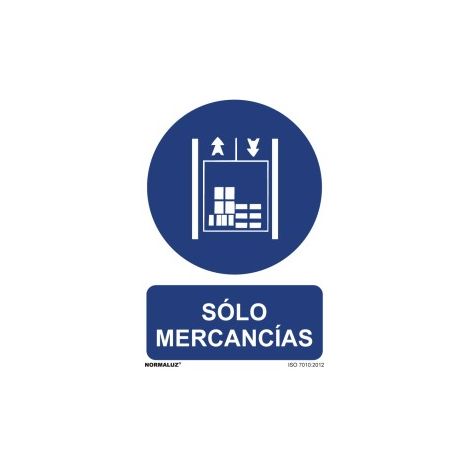Panneau d'obligation d'utilisation "marchandises uniquement" (pvc 0,7mm) 30x40cm (1/4)