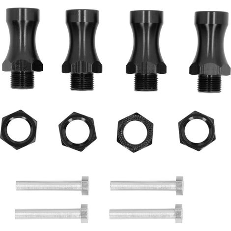 Adaptateur d'extension de roue métallique 12-17mm, élargisseur hex 30mm pour voiture RC 1/10 tout-terrain, noir (1/5)