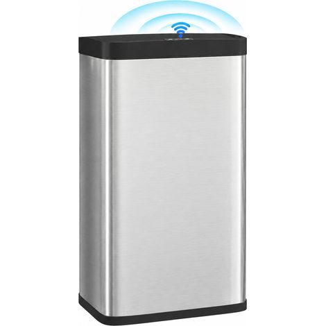 Sensor-Mülleimer, 45L Küchenmülleimer mit Soft-Close-Deckel, Bewegungssensor für Küche, Schlafzimmer, Büro, Silber (1/5)