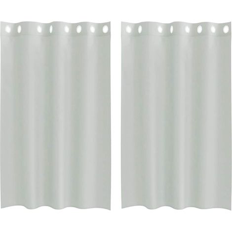Maison Exclusive - Voile Vorhänge mit Ösen 2 Stk. Hellgrau 140x17