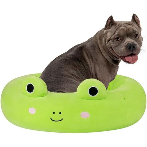 Coussin Moelleux Wendy la Grenouille - Lit pour Chien et Chat - Taille Multiple - Oreiller Confortable pour Animaux, Plaid Doux et Adorable (1/2)