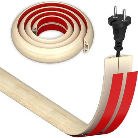 Goulotte Passe Cable Blanc Auto Adhésif, 30 mm x3 m Canal de Câble Flexible en PVC, Goulotte Passe Cable Mural, Mini Goulotte de Câbles pour Dissimuler et Protéger Les Câbles (1/5)