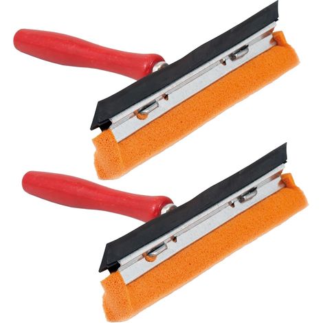 Novaliv 2X Raclette à vitres voiture 21 cm manche en bois 16 cm avec lèvre de raclette et éponge en caoutchouc raclette voiture vitre de voiture