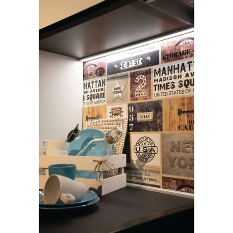 "Sottopensile LED UNIX argento con interruttore touch luce naturale 120 cm." (1/3)