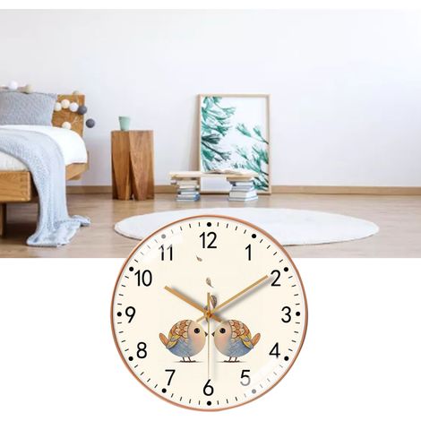 Horloge murale de 20 cm (8 pouces) pour salon, simple et moderne, horloge à quartz silencieuse, horloge ronde élégante et créative. (1/5)