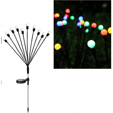 Set of 4 outdoor solar string lights, 10 LEDs, IP65 waterproof, for garden, patio, shrubs, decoration (multicoloured) (1/5)