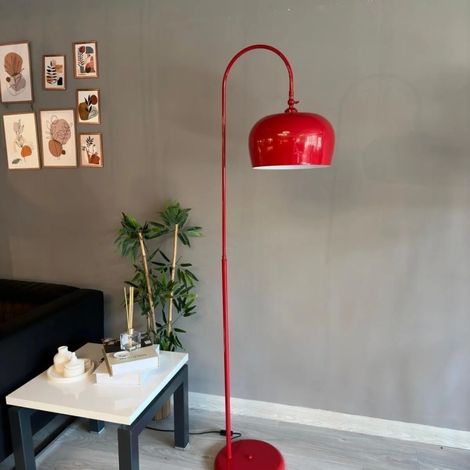 Lampadaire Rinel Métal Moderne E27 Largeur 37 cm Abat-jour Réglable Tablette Variateur (1/5)