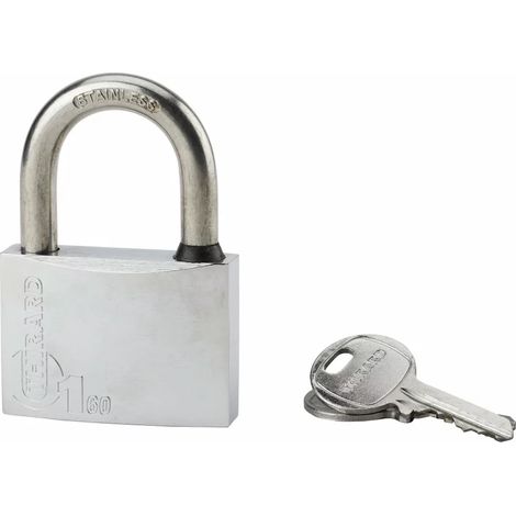 THIRARD - Cadenas à clé Type 1, extérieur, laiton chromé, 60mm, 2 clés - THIRARD