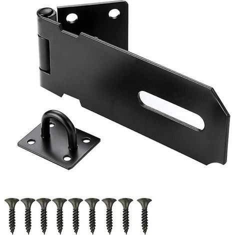 1 pces de moraillon de cadenas en acier inoxydable, ensemble de moraillons et d'agrafes pour verrou de porte, moraillon de sécurité, cadenas, agrafe, fermoir de hangar avec vis, pour hangar (1/4)