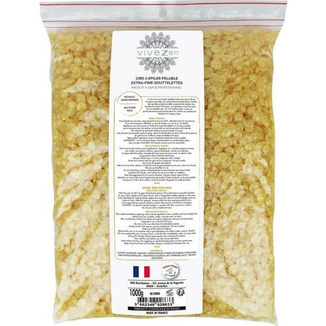 Gouttelettes, perles de cire à épiler pelable - 100% fait en France - Extra fine - Vivezen (1/3)
