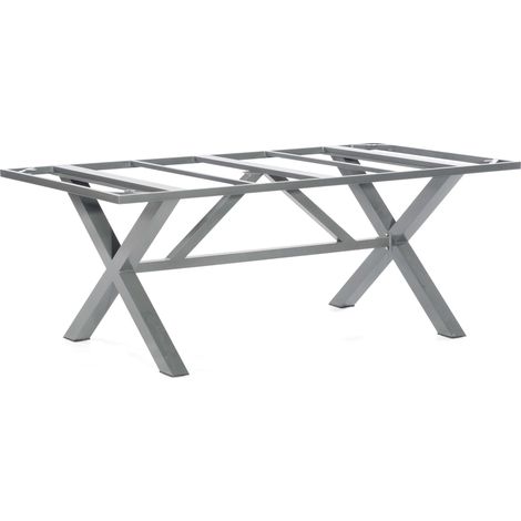 Tischgestell Base-Spectra X-Gestell aus Quadratrohr Aluminium anthrazit 200 x 10