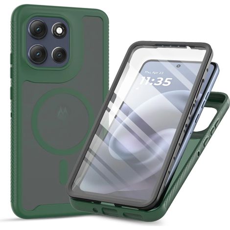 (Vert, Motorola Moto G24) Étui de téléphone 2 en 1 avec protection d'écran magnétique. (1/5)