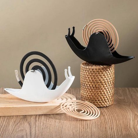 Porte-Spirale Anti-Moustiques, Porte-Bâtonnets D'Encens, Portable, en Forme D'Escargot, Conteneur Anti-Moustiques pour et le Bureau (1/5)