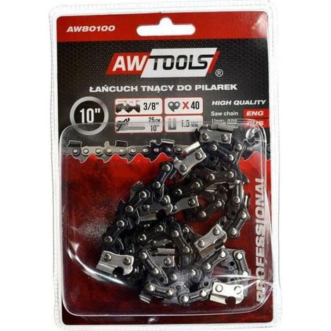 Chaine De Tronconneuse - 25 Cm - Pas 3/8 Pouces - 40 Maillons - Largeur De Rainure 1 3 Mm - Pour Tronconneuse Cs250 (1/4)