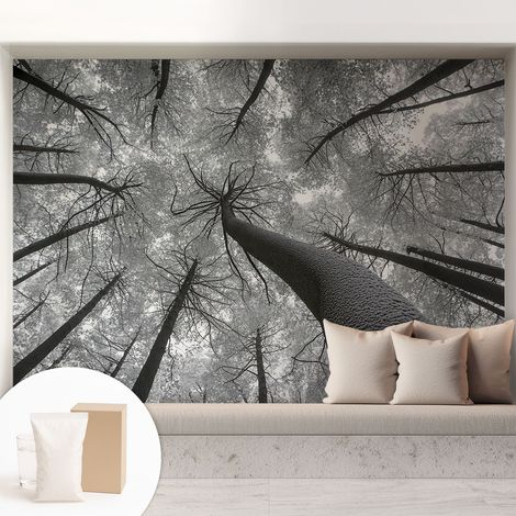 Tapete Vliestapete mit Kleber- abwaschbar - Raumgestaltung Schlafzimmer Wohnzimmer Tapete Winterlandschaft 208x146 cm (1/5)