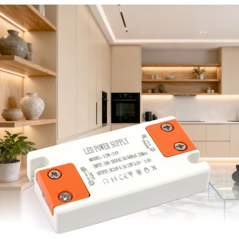 Transformateur 220V 24V LED Alimentation 0,5A 12W, Convertisseur de Tension 220V AC à 24V 0,5A 12W DC Adaptateur Basse Tension Transfo Constante Tension Ultra Mince Driver pour LED Bandes (1/5)
