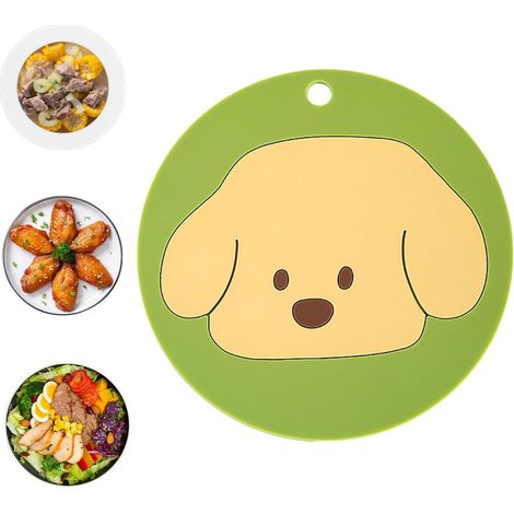 CSPARKV 4 PCS Cartoon Round Coasters  Cartoon Placemat with Heat Insulation  Absorbent Coasters with Dog Pattern, Insulation Pads