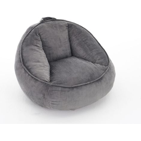 Poltrona Pouf Modenuit in Cord Grigio Chiaro con Schienale Ergonomico per Adulti e Bambini (1/5)