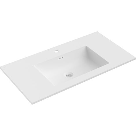 Mexen Otis lavabo empotrado en encimera 91 x 46,5 cm, blanco mate - 25189001 (1/3)